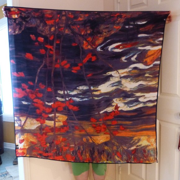 Huge Silk Scarf - A.Y. Jackson 's Red Maple National Gallery of Canada - Picture 3 of 10
